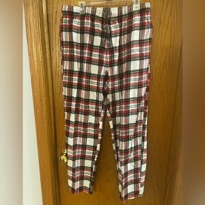 NWOT Men’s Plaid Red and White Flannel Pajama Pants